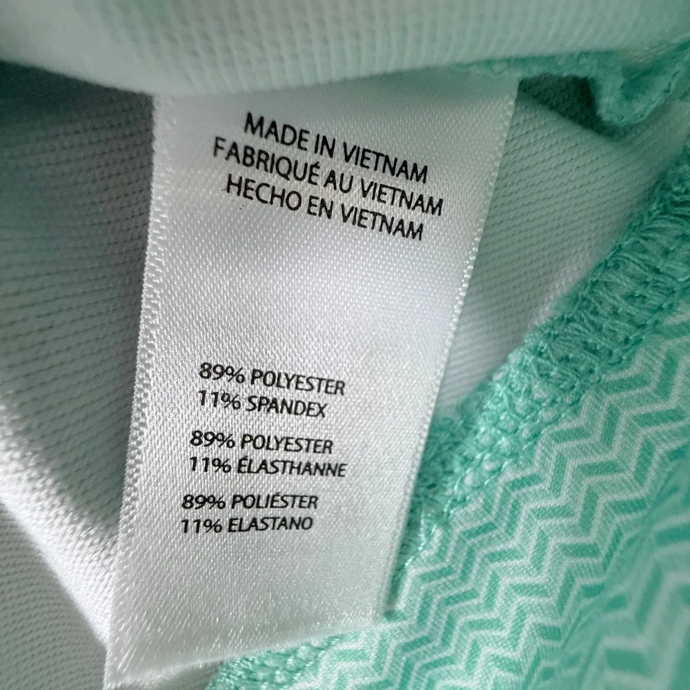 Kenneth Cole Golf Pullover Men Large Green Quarter Zip Chevron New